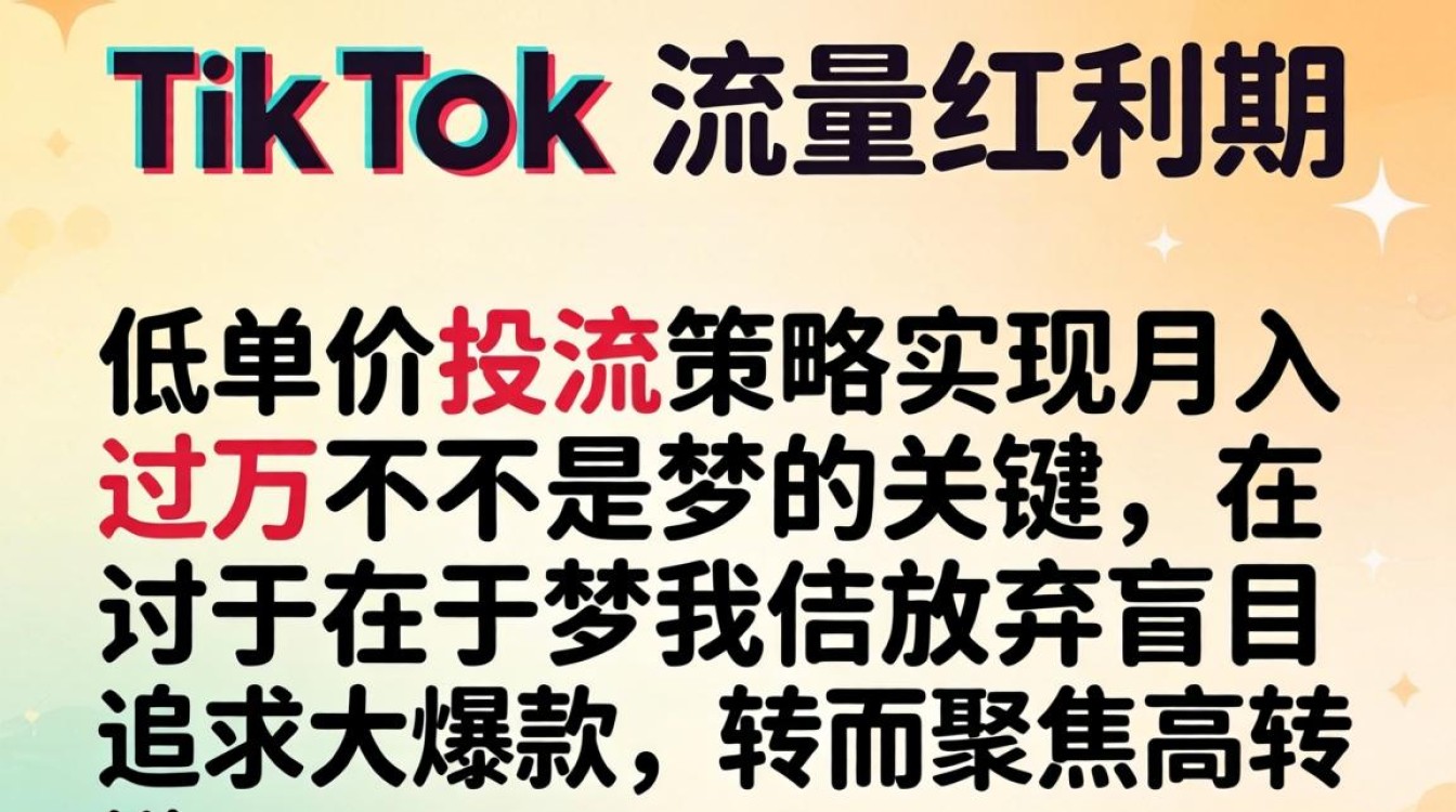 TikTok 低单价投流变现技巧月入过万