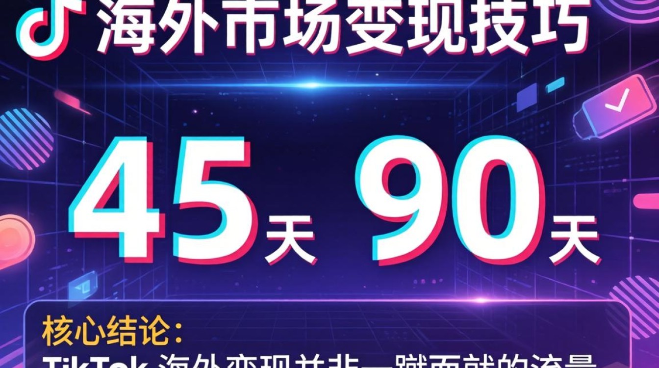 TikTok 45天 90天 海外市场变现技巧