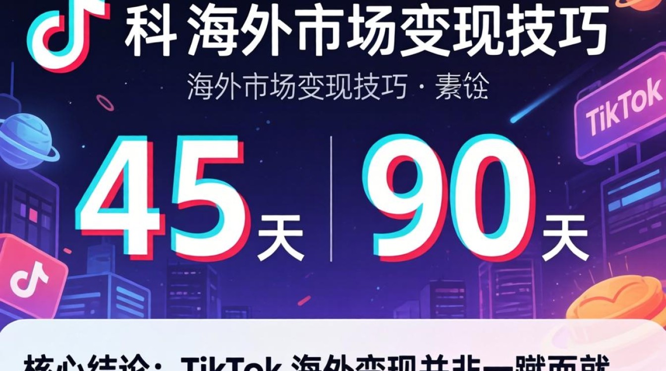 TikTok 45天 90天 海外市场变现技巧