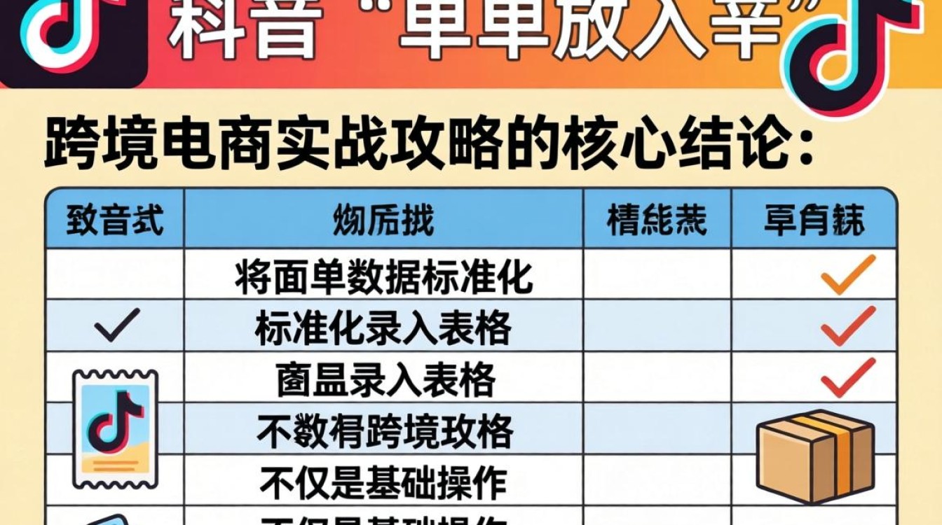 TikTok 面单放入表格 跨境电商实战攻略