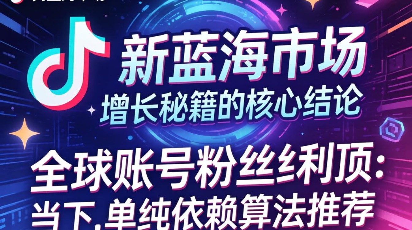 TikTok 新蓝海市场 全球账号粉丝增长秘籍