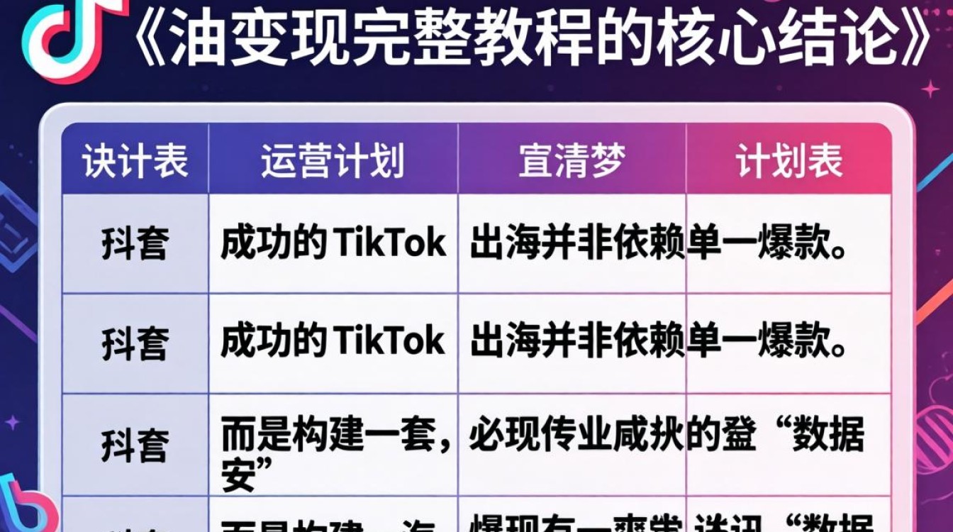 TikTok 运营计划表 出海变现完整教程 TikTok 运营计划表 出海变现完整教程