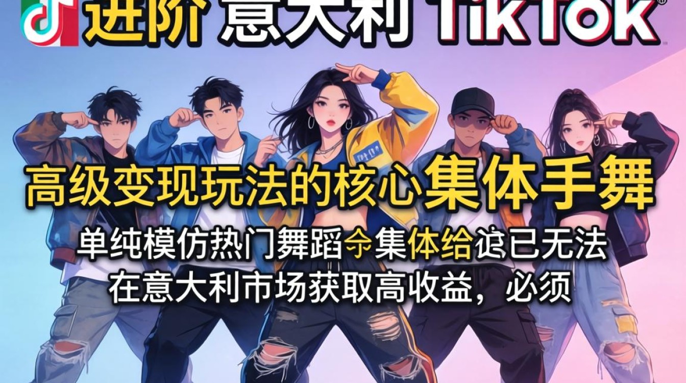 运营进阶 意大利tiktok集体手势舞 高级变现玩法