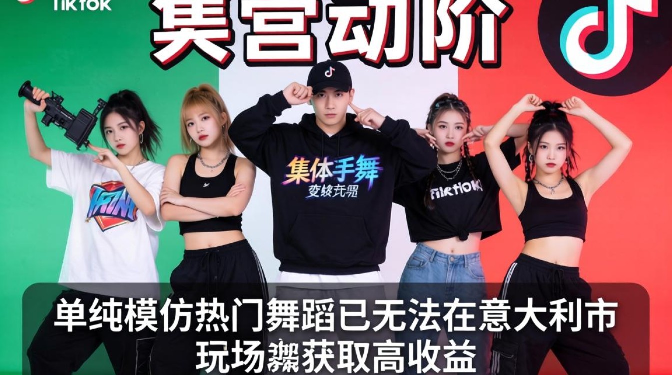 运营进阶 意大利tiktok集体手势舞 高级变现玩法