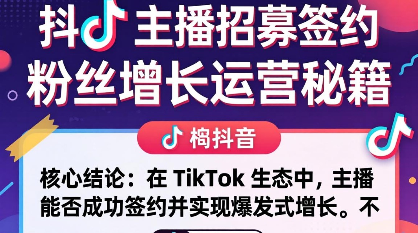 TikTok 主播招募签约 粉丝增长运营秘籍